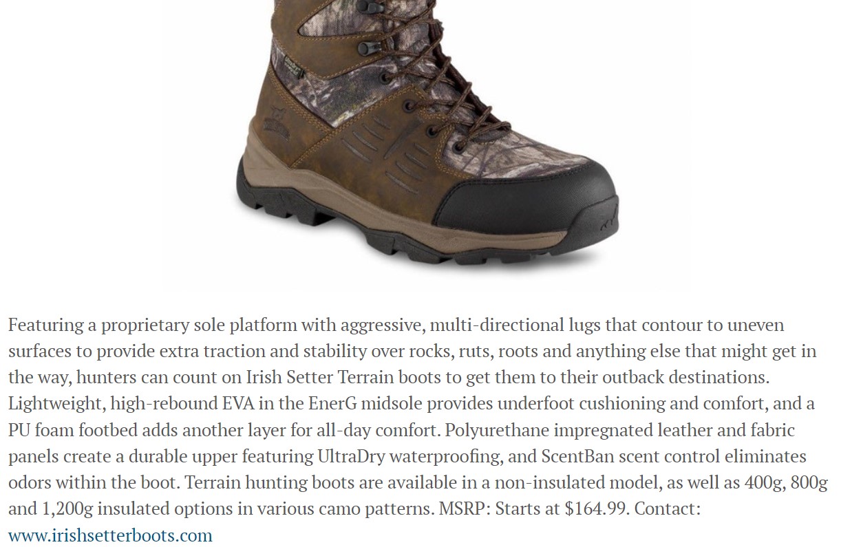 Grand View Outdoors Profiles Rugged Irish Setter Terrain Hunting Boots ...